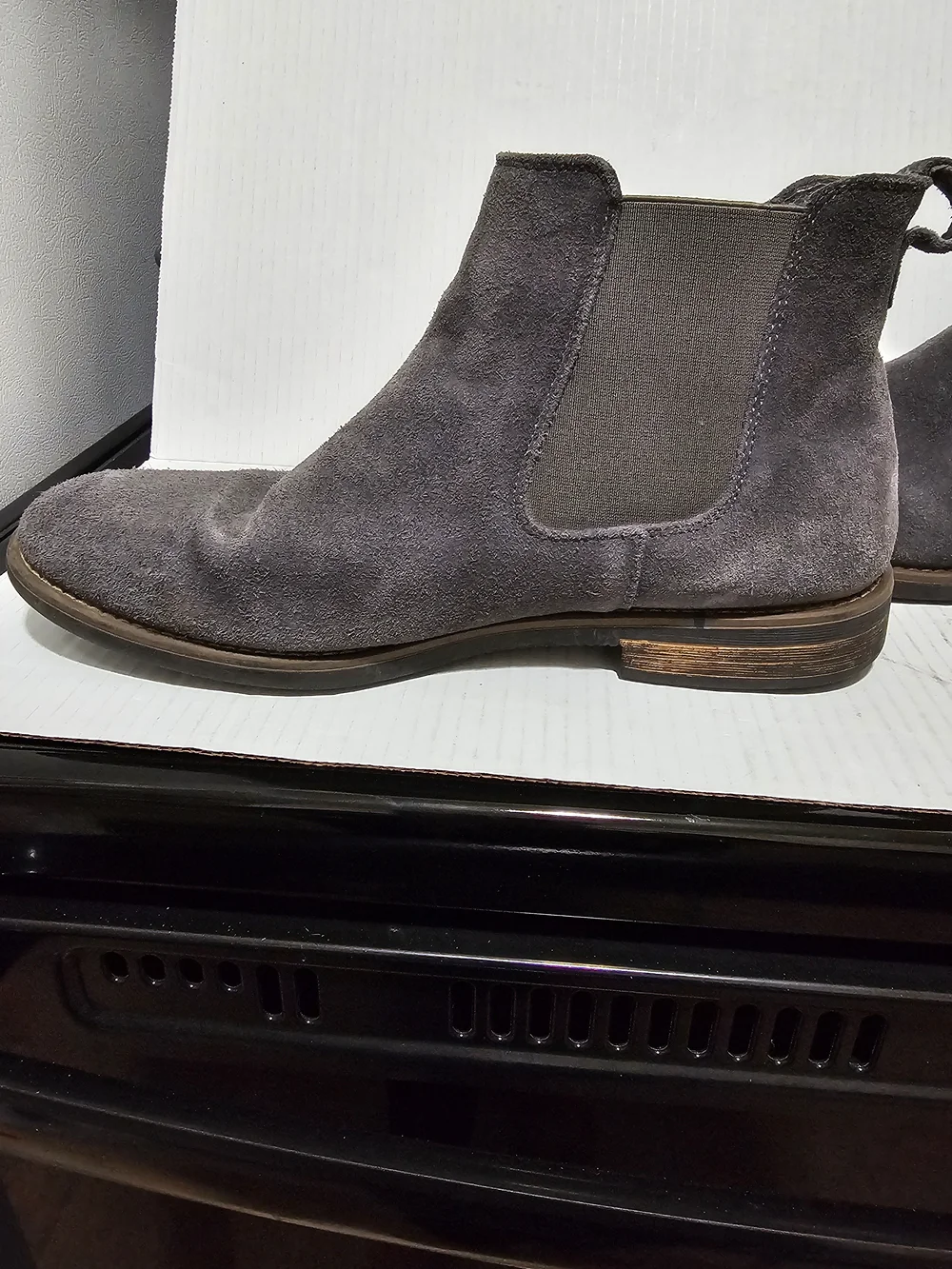 Bruno Marc Timeless Suede Leather Chelsea Boots Men's Shoes Gray Sz 10